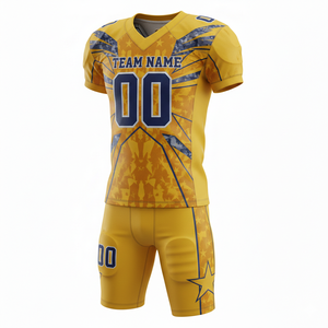 Комплект формы для американского футбола: джерси и шорты с логотипом спереди, 100% полиэстер, антибактериальный, быстросохнущий, для всех сезонов - Product Image 1