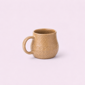 แก้วกาแฟและแก้วน้ำชาเซรามิกสโตนแวร์สีเดียว ก้นแบบตอกลาย ขนาด 400 มล. ป้องกันการรั่วซึม ทนความร้อน ของขวัญตกแต่ง - Product Image 2