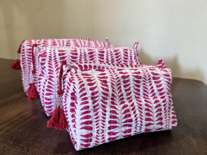 3ps Set Cotton Quilted Cosmetic Pouch <b>Makeup</b> Organizer For Her Zipper Toiletry <b>Case</b> Fashion Eco-friendly Wholesale Travel Pouch - Product Image 1
