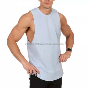Fabricant sur mesure de vêtements de sport en polyester/coton respirant, tricotés, avec logo imprimé, pour musculation, entraînement musculaire, coupe ajustée pour homme - Product Image 4