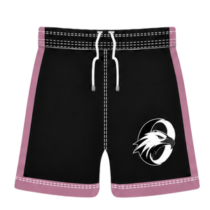 Black and Dusty <b>Pink</b> Football <b>Shorts</b> Breathable Athletic Team Training Uniform Quick Dry Sportswear Elastic Drawstring Waist - Product Image 1