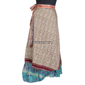 Nuevas 100 Formas de Usar la Falda Mágica Envolvente, Camisa de Seda Vintage de la India, Faldas Étnicas de Seda Sari, Halter Sarong, Mágica Falda Envolvente Bohemia - Product Image 4