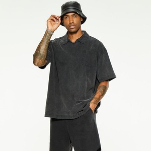 Ensemble deux pièces pour hommes : T-shirts et shorts délavés en coton 100 % pour l'été – Vente en gros - Product Image 3