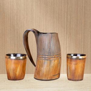 Jarra de cuerno natural hecha a mano para mead, cerveza estilo vikingo, eventos temáticos medievales - Product Image 3