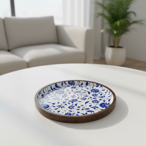 Assiette à dessert moderne en bois d'acacia durable et écologique, personnalisable, compatible lave-vaisselle, pour café, desserts, cuisine, salon, plantes - Product Image 6