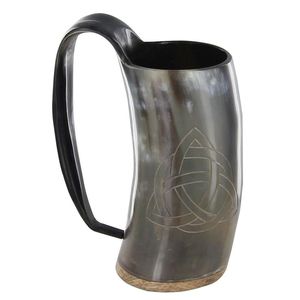 Auténtica Jarra de Cerveza Estilo Vikingo, Hecha de Cuerno de Buey, Ecológica, Pulida, con Diseño Animal y Náutico, Rústica, Hecha a Mano, para Hoteles y Bares, a un Precio Razonable - Product Image 1