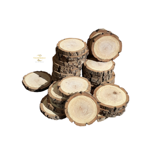 Rodajas Decorativas Redondas de Madera de Pino, Madera Natural Sólida de Estilo Rústico para Decoración del Hogar, Manualidades y Exhibición en Bodas - Product Image 5