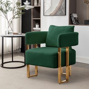 Silla Lateral Moderna TS con Patas de Metal Dorado, Silla Decorativa para Sala de Estar sin Ruedas, para Área de Vestir o Sala de Recepción - Product Image 4
