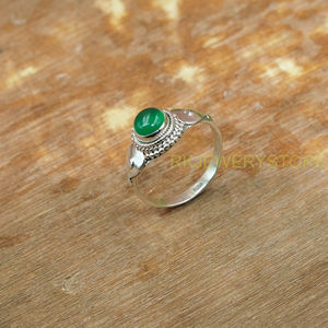 Handmade 925 Sterling <b>Silver</b> Green Onyx Oval Gemstone <b>Ring</b> for <b>Men</b> & Women - Product Image 6