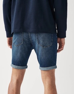 Shorts en jean premium pour hommes, coupe classique, bleu délavé vintage, décontractés et respirants, vente en gros - Product Image 2