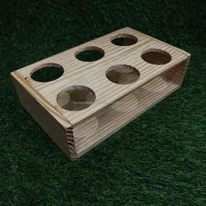 Bandeja de madera para servir vasos de whisky, juego de degustación premium con seis soportes a precio económico - Product Image 5