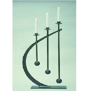 Modern Iron <b>Candelabra</b> With Curved Design Black Finish Home Decoration - Product Image 1