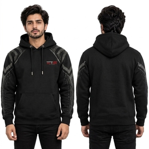 Corte holgado, tela suave y diseño moderno para la moda. Sudadera con pedrería Rhine, con detalles de piedras brillantes y forro polar cálido. - Product Image 6