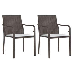 Ensemble de 2 chaises de jardin en rotin PE brun durables, design standard - Product Image 2