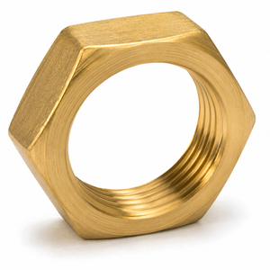 Écrou de blocage hexagonal durable en laiton pour installations de plomberie, hydrauliques et pneumatiques - Product Image 1