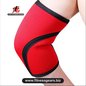 Genouillère en néoprène noir avec bordure rouge, à enfiler, compression, soutien, respirante, protection universelle unisexe toutes saisons - Product Image 5
