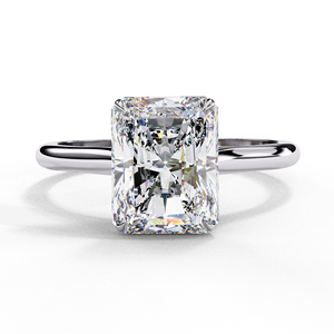 Women's Radiant Cut Diamond <b>Ring</b> Minimalist Engagement Wedding Band Silver Plated Fine Jewelry - Product Image 2