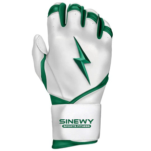 Guantes de Bateo de Béisbol Blancos SINEWY, Diseño Esmeralda Lightning, Agarre Premium, Transpirables, Antideslizantes, Duraderos, para Entrenamiento Deportivo - Product Image 1