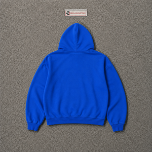 Sweat à capuche bleu oversize streetwear unisexe décontracté en molleton avec imprimé globe, style urbain, collection automne - Product Image 6