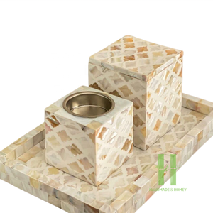 Brûleur de Bakhoor arabe élégant incrusté de nacre Brûleur d'encens de luxe Ensemble arabe pour la décoration de la maison Design OEM - Product Image 2