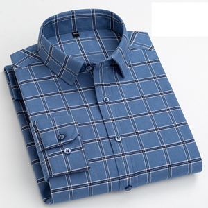 Wholesale Plus Size <b>Men's</b> 100% Cotton Checkered Long Sleeve Casual <b>Flannel</b> <b>Shirts</b> with Covered Button Closure and Loose Fit - Product Image 1