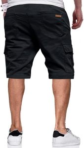 Shorts cargo décontractés pour homme en sergé de coton, avec cordon de serrage, style chino classique, extensibles, 6 poches - Product Image 2