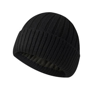 Gorro de Punto Acanalado Unisex, Color Sólido, Gorro Cálido de Invierno, Estilo Casual, 56-58CM, Material Acrílico - Product Image 4
