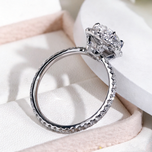 Bague de fiançailles ovale en platine en gros, bijoux fins, certificat IGI, bague solitaire en diamant de laboratoire, alliance de mariage - Product Image 6