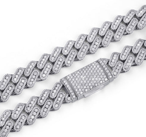 Rhodium Plated Stainless Steel <b>Statement</b> <b>Necklace</b> Link Chain Luxury Unisex Everyday Wear - Product Image 3
