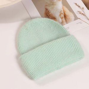 Gorro de Punto Personalizado para Mujer, de Pelo de Conejo, Lana de Angora, con Puño, Elegante, con Logotipo Bordado, Cálido, para Uso en la Playa, de Mohair - Product Image 2