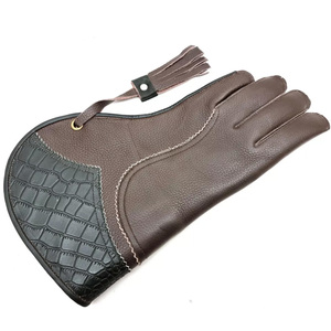 Custom Genuine Leather Thermal Touchscreen Eco-Friendly Breathable Falconry Gloves Forest Eagle Winter Party - Product Image 1