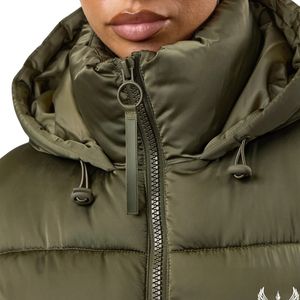 Olive <b>Cropped</b> <b>Jacket</b> Women Hooded <b>Puffer</b> Coat Lightweight Insulated Winter Outerwear Warm Casual Fashion Layer Wear - Product Image 5