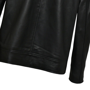 Men's Black PU Leather Moto Jacket Turn-down Collar Zipper Closure Slim Fit Autumn Wear - Product Image 5