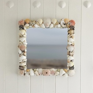 Miroir mural rond décoratif de luxe moderne en coquillage avec couleur et logo personnalisables Style coquille Vangaurd - Product Image 2