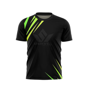 Maillot de football géométrique noir et rose pour homme, col rond, manches courtes, sublimation, évacuation de l'humidité, séchage rapide, uniforme de football personnalisé pour équipe - Product Image 3