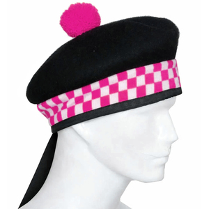 Gorra Balmoral Tradicional Escocesa de Lana 2026 Rosa y Blanca con Diseño a Cuadros, Sombrero Estilo Kilt, Venta al por Mayor Directa de Fábrica - Product Image 3