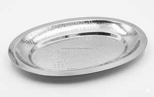 Premium <b>Mirror</b>-Finish Aluminum Banquet Tray – Large Symmetrical Oval Server - Product Image 3