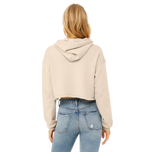 Women's <b>Navy</b> Cropped Printed Hoodie Soft Fleece Pullover Long Sleeve Stylish Midriff Casual Daily Wear Comfortable Winter - Product Image 3