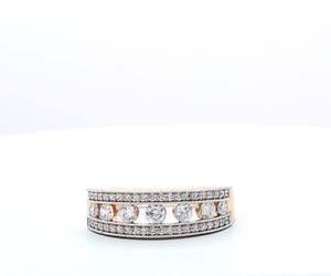 Wholesale 14k Gold Multi Band Lab Grown Diamond <b>Ring</b> Unisex Double Row Stacking <b>Statement</b> <b>Ring</b> Floating Round Diamond Jewelry - Product Image 6