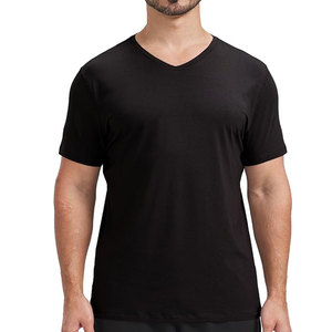 T-shirts pour hommes à col en V avec logo personnalisé, coton léger, vêtements décontractés, fabricant en gros de t-shirts pour hommes - Product Image 5