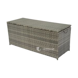 Luxury Waterproof Rattan Garden Hamper <b>Chest</b>, Sustainable Patio Cushion <b>Storage</b> Trunk with Zippered Liner for Poolside & Deck - Product Image 2
