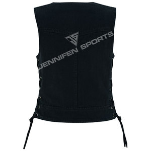 Chaleco de Lona 100% Algodón para Mujer, Estilo Motero, Personalizado, de Alta Calidad, Resistente al Viento, a la Moda, en Color Sólido - Product Image 3