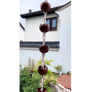 Chaîne de drainage de toit moderne et élégante en cuivre rouge, style chinois, pour villa, usage extérieur, revêtement poudré, personnalisable - Product Image 1