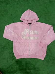 Winter Distressed Embroidered Casual Solid Hooded Sweat Suits Streetwear Flare Hoodie and Tracksuit <b>Set</b> 100% Cotton Lightweight - Product Image 4