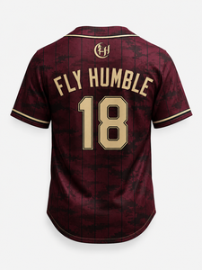 Camiseta de Béisbol Fly Humble para Hombre, Blanca con Rayas, Manga Larga, 10 Tackle Twill, Bordada, Transpirable, Corte Regular, Antibacteriana - Product Image 3