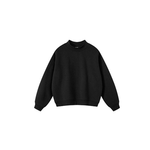 เสื้อสเวตเชิ้ตผ้าฟลีซคอกลมสีดำแบบเรียบสำหรับผู้หญิง อุ่นสบายมาก สวมใส่สบายๆ ขายส่งเสื้อผ้าเปล่าๆ แบรนด์อเมริกา อังกฤษ ยุโรป - Product Image 1