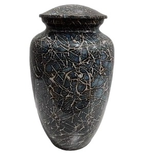 Black Marble Finish Cremation Urn for Human <b>Ashes</b> Adult Metal Memorial Urn Decorative Funeral <b>Keepsake</b> Storage Container - Product Image 3