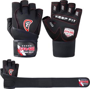 ถุงมือยกน้ำหนักหนังสีดำ FARABI SPORTS แบบไม่มีนิ้ว ถุงมือฝึกซ้อมแบบมีพื้นผิวเพิ่มการยึดเกาะ ถุงมือออกกำลังกายสำหรับเล่นกีฬา ขายส่ง - Product Image 3