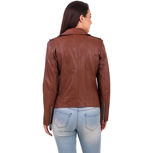 Chaqueta de Cuero para Mujer al por Mayor, Chaqueta de Cuero de Manga Larga, Chaqueta Sólida para Mujer, Diseño OEM con Logotipo, Chaquetas de Cuero Transpirables para Mujer - Product Image 6
