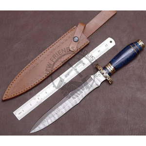 Nouveau Couteau à lame fixe de marque haut de gamme, Couteaux Dogger en Damas faits à la main avec manche en résine, Meilleur couteau de chasse de collection, Couteau de survie - Product Image 2
